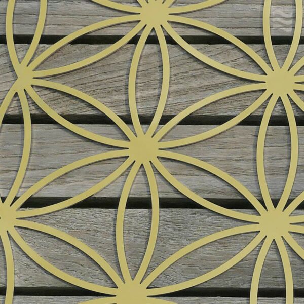 INFEA-Blume des Lebens Edelstahl vergoldet Detail