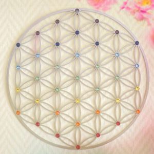 INFEA® ''Flower of Life'' stainless steel with 37 Swarovski® crystals Chakra energy - Ø 25cm - Image 3