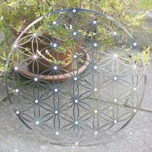 INFEA® ''Flower of Life'' stainless steel with 37 Swarovski® crystals Aurora Boreal - Ø 25 - 57cm - Image 3