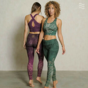 1774_Yoga Leggings_Buddhi_smaragd_Bio_Baumwolle_Spirit_of_OM Ensemble Buddhi Bras und Leggings in smaragd und aubergine